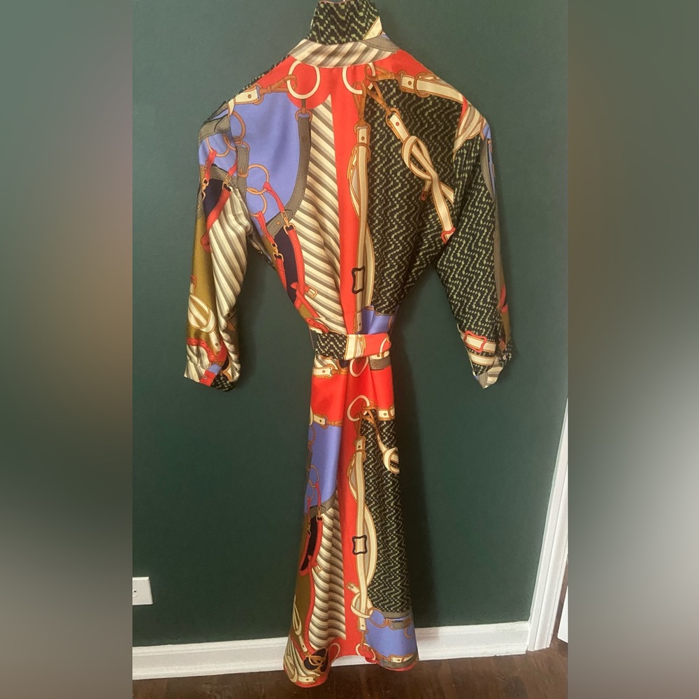 Gorgeous, silk, equestrian print shirt dress from Zara. Size M